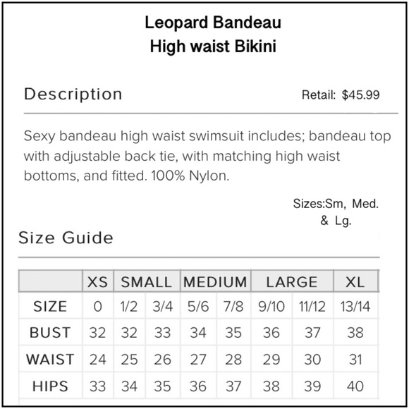 New Leopard Bandeau high waisted bikini NWT - Picture 4 of 4